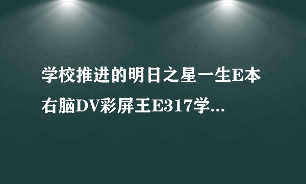 学校推进的明日之星一生E本右脑DV彩屏王E317学习机好吗