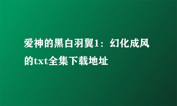 爱神的黑白羽翼1：幻化成风的txt全集下载地址