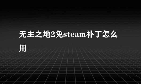 无主之地2免steam补丁怎么用