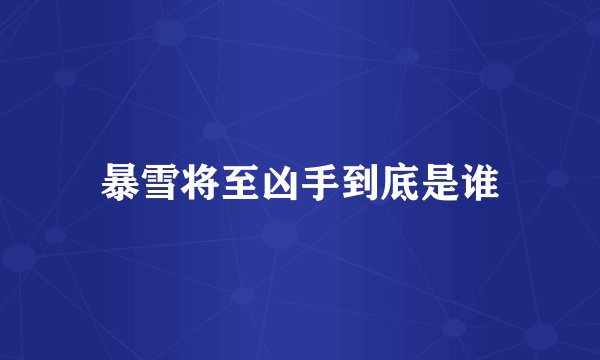 暴雪将至凶手到底是谁
