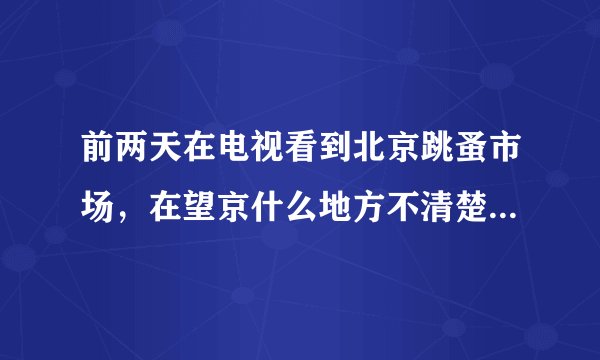 前两天在电视看到北京跳蚤市场，在望京什么地方不清楚。想去看看，但不知地址，有知道的吗？