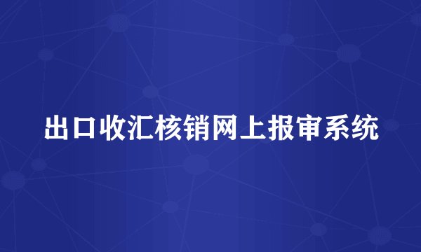 出口收汇核销网上报审系统