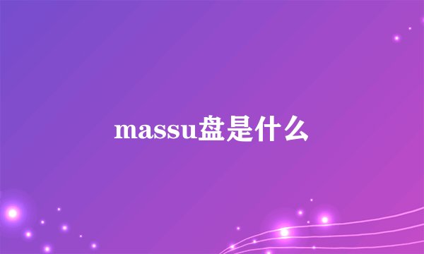 massu盘是什么