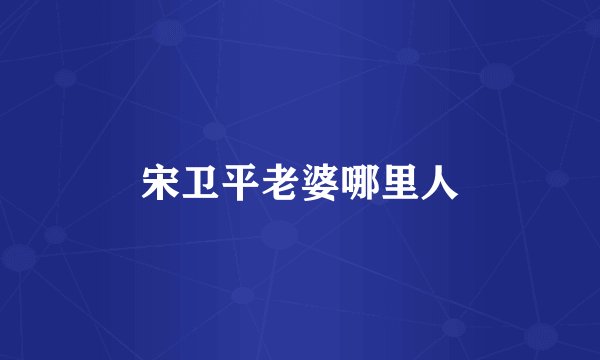 宋卫平老婆哪里人