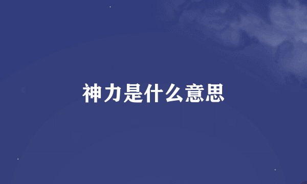 神力是什么意思