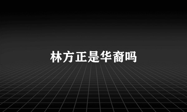 林方正是华裔吗