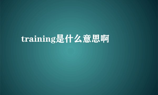 training是什么意思啊