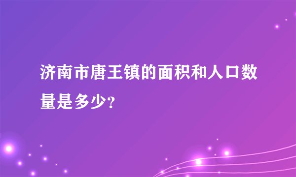 济南市唐王镇的面积和人口数量是多少？