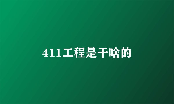 411工程是干啥的