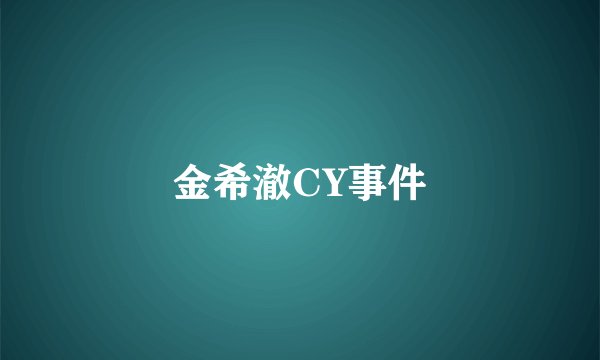金希澈CY事件