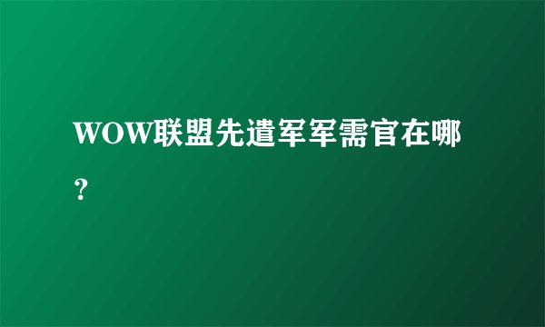 WOW联盟先遣军军需官在哪？