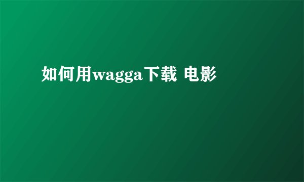 如何用wagga下载 电影