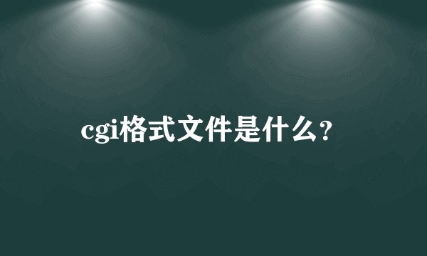 cgi格式文件是什么？