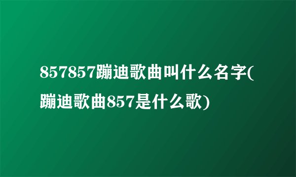 857857蹦迪歌曲叫什么名字(蹦迪歌曲857是什么歌)