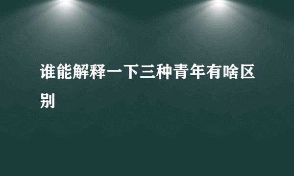 谁能解释一下三种青年有啥区别