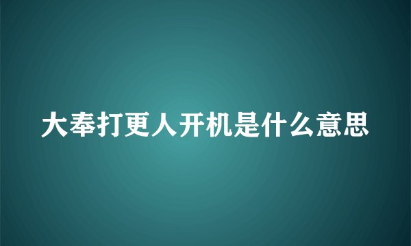 大奉打更人开机是什么意思