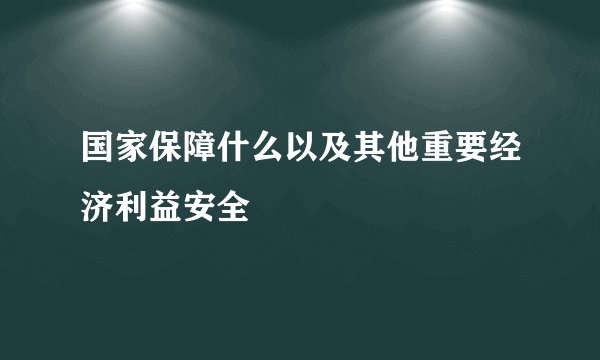国家保障什么以及其他重要经济利益安全