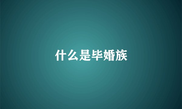 什么是毕婚族
