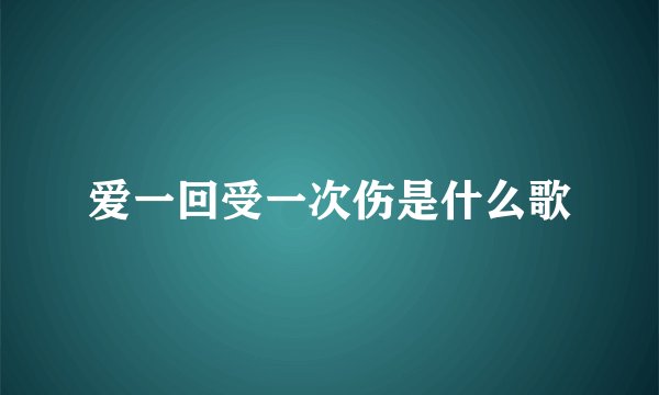 爱一回受一次伤是什么歌