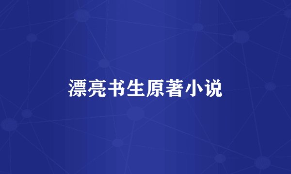 漂亮书生原著小说