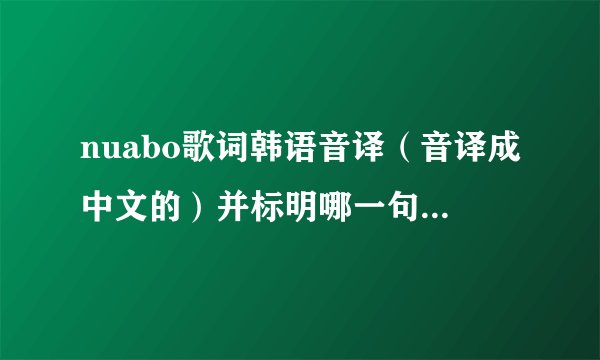 nuabo歌词韩语音译（音译成中文的）并标明哪一句谁唱的。