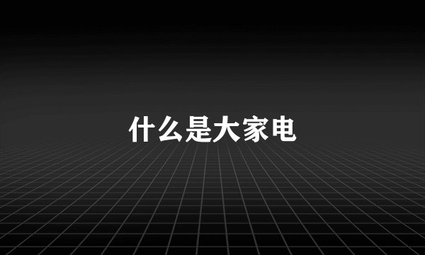 什么是大家电
