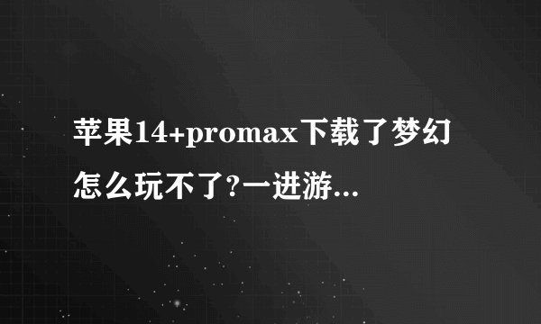 苹果14+promax下载了梦幻怎么玩不了?一进游戏就连接失败，需要重新登录游戏