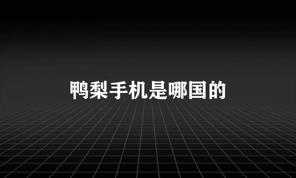 鸭梨手机是哪国的