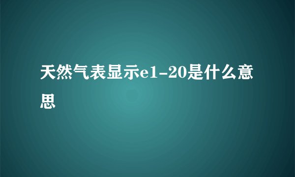 天然气表显示e1-20是什么意思