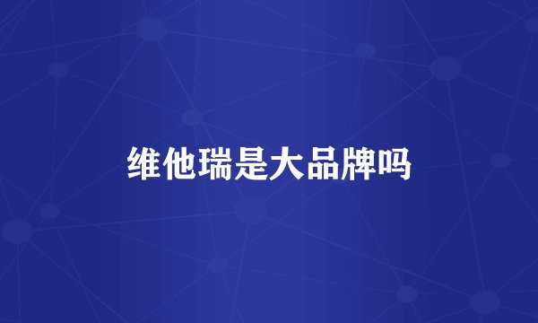 维他瑞是大品牌吗