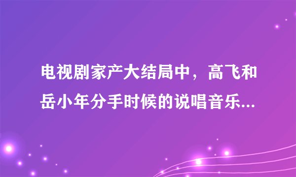 电视剧家产大结局中，高飞和岳小年分手时候的说唱音乐叫什么，那里可以找到。或者是下载。谢谢哦~