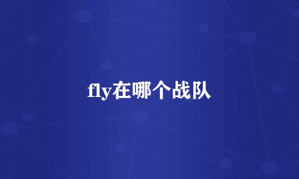 fly在哪个战队