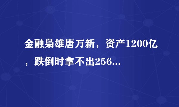 金融枭雄唐万新，资产1200亿，跌倒时拿不出256万，入狱8年今如何