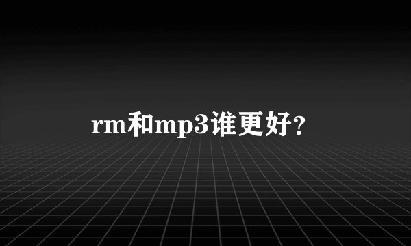 rm和mp3谁更好？