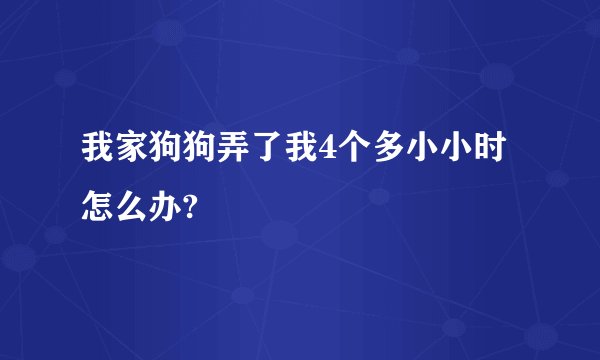 我家狗狗弄了我4个多小小时怎么办?