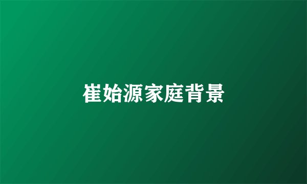 崔始源家庭背景