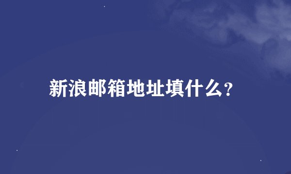 新浪邮箱地址填什么？