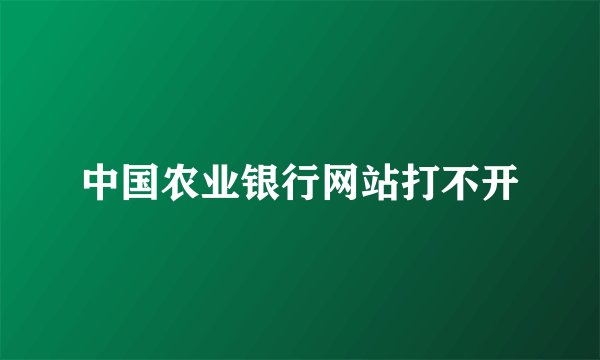 中国农业银行网站打不开