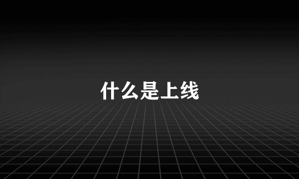 什么是上线