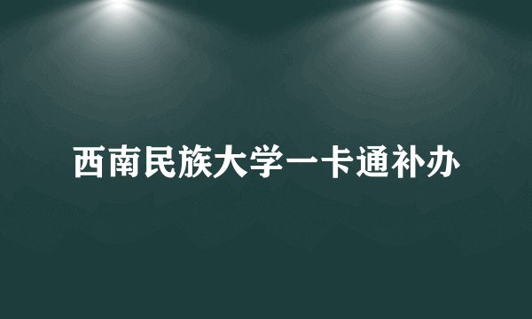 西南民族大学一卡通补办