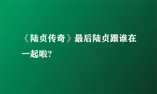 《陆贞传奇》最后陆贞跟谁在一起啦?