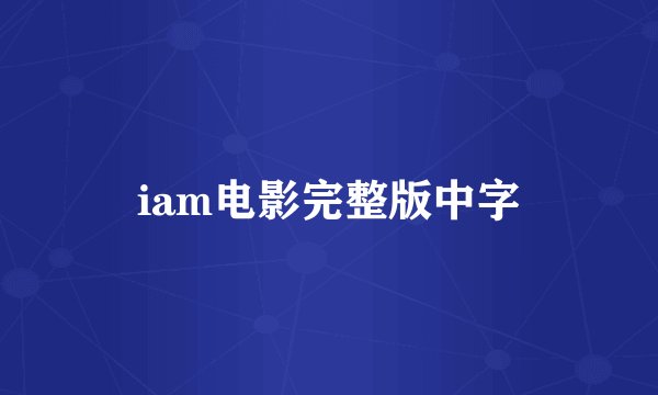 iam电影完整版中字