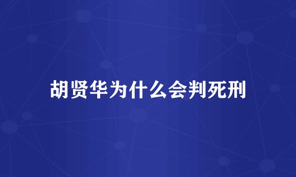 胡贤华为什么会判死刑