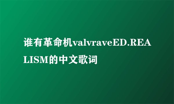 谁有革命机valvraveED.REALISM的中文歌词