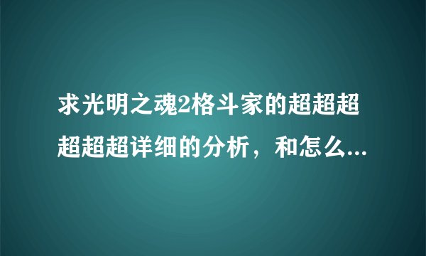 求光明之魂2格斗家的超超超超超超详细的分析，和怎么加点（包括技能），加分！！！ 不好不要！万分感谢！