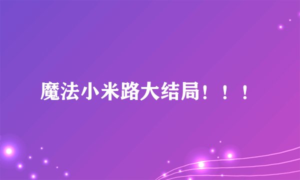 魔法小米路大结局！！！