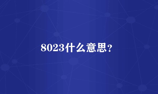 8023什么意思？
