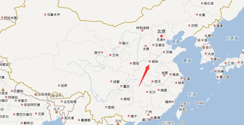 河南郑州位于中国地图的什么方位