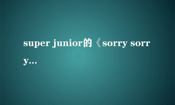 super junior的《sorry sorry》的中文版歌词？