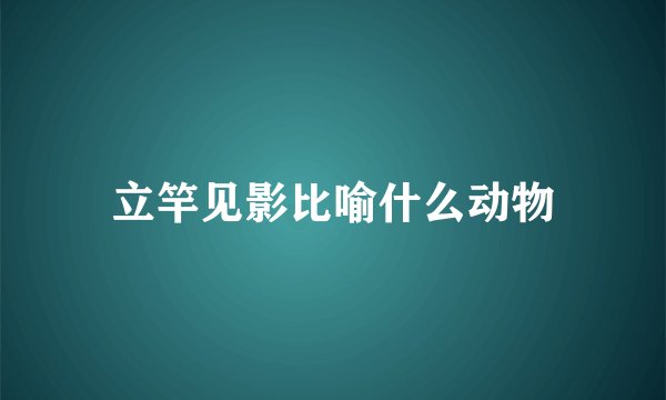 立竿见影比喻什么动物